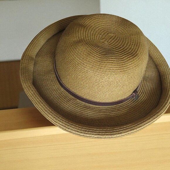 Nine West - Summer Hat with Brown Trim & Rolled Brim, EUC - Picture 8 of 13